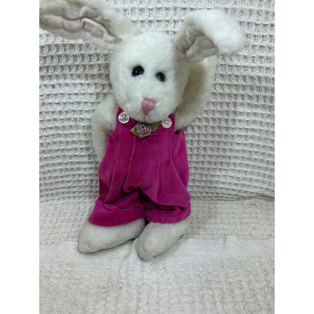 Vintage 90s The Boyds Collection J.B. Bean Series Bunny Rabbit 12" White Pink